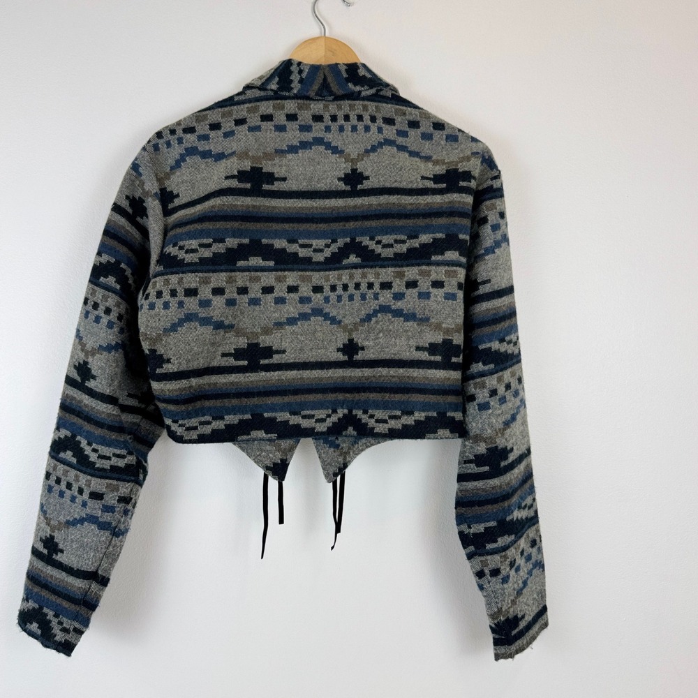 VTG! BANJO DALLAS TEXAS Southwestern Aztec Navajo Style Cropped Jacket Womens L - Picture 2 of 13